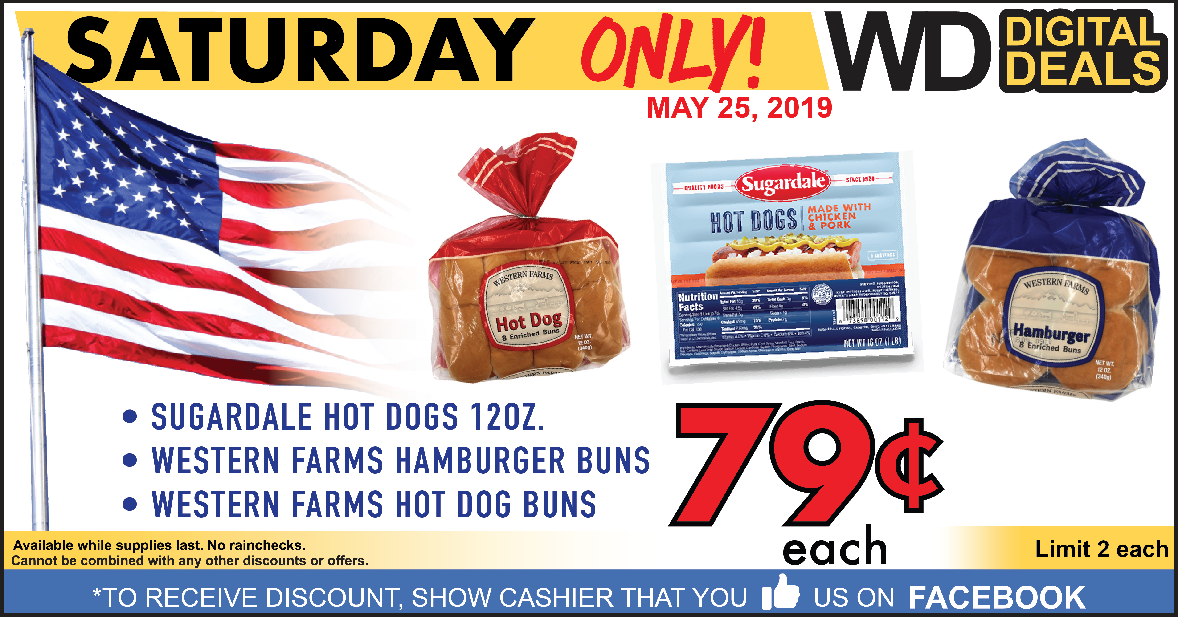 Memorial Day Savings on Hot dogs and buns, + Burger Buns